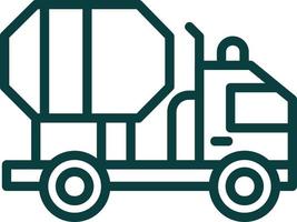 Cement Truck Vector Icon Design