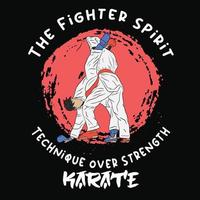 camiseta de diseño moderno de vector de karate