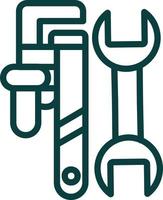 Pipe Wrench Vector Icon Design