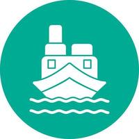 Cargo Boat Vector Icon Design