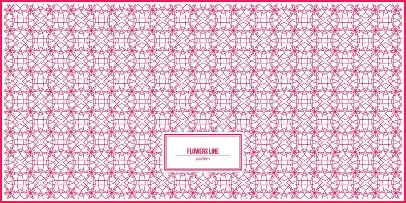 abstract flowers pattern with colorful red line
