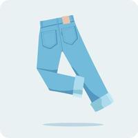 Jeans, Denim, flat design and Illustration vector
