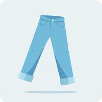 Jeans, Denim, flat design and Illustration vector