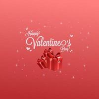 Happy Valentine's Day Banner Greeting Card with glossy colors and elegant graphic design vector