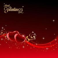 Happy Valentine's Day Banner Greeting Card with glossy colors and elegant graphic design vector