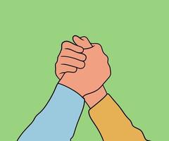 Illustration of shaking hands sign of cooperation vector