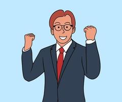 Excited businessman illustration vector