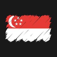 vector de pincel de bandera de singapur