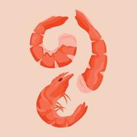 fresh shrimp illustration element vector