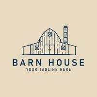 barn house line art logo minimalist  vector illustration design