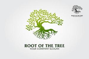 logotipo de la raíz del árbol que ilustra las raíces de un árbol, ramas. excelente plantilla de logotipo para negocios de moda, paisajismo, jardinería o en numerosos campos relacionados con el verde ecológico. vector