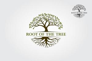 Root Of The Tree logo illustration. Vector silhouette of a tree.