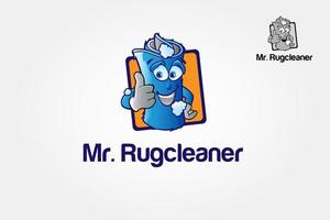 Rug Cleaner Vector Logo Template. Rug logo cartoon character.