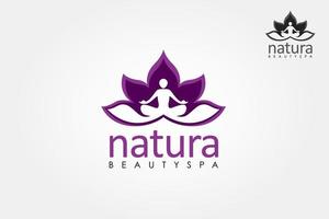 plantilla de logotipo vectorial de spa de belleza natural. Iconos de spa de yoga vectorial y diseño gráfico, diseño de logotipo vectorial. vector