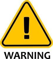 Warning and Caution. Exclamation mark icon isolated on yellow triangle. vector