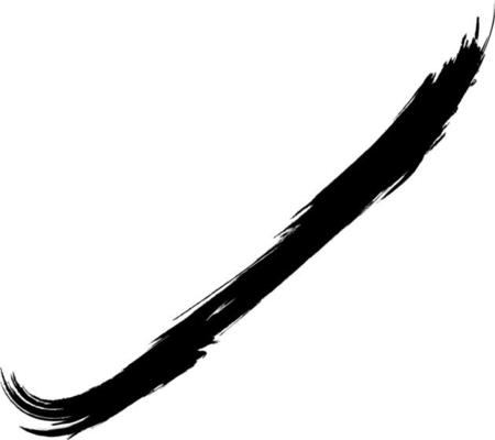 Black brush stroke on a white background. A smear of black ink. Grunge. Dirty texture. Dye.