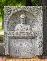 old roman tombstones with reliefs from Nis, Serbia photo