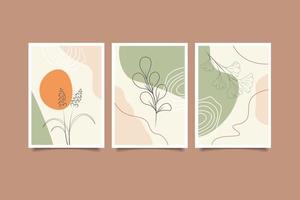 boho contemporary wall art print collection vector