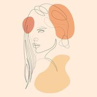 outline minimalist women face potrait hand drawn vector