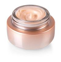 beauty cream or yogurt on white background with clipping path photo