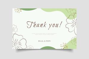 template thank you card design vector