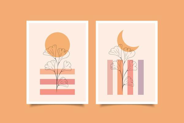 boho contemporary wall art print collection