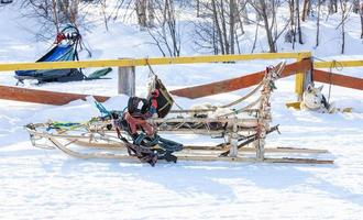 The sled used on Nothing man glacier for dog sledders photo