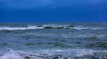 The blue water background with waves. photo