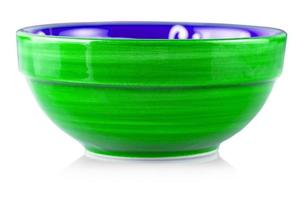 new green cup on the isolated white background photo