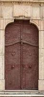 very old vintage wooden door in Serbia. Selective focus photo