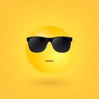 emoticono fresco de gafas de sol aislado sobre fondo blanco. diseño emoji 3d para redes sociales, web, impresión, aplicaciones. ilustración vectorial vector