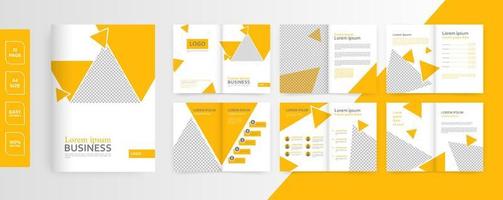 16 page minimal business brochure design template vector