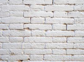 Grunge painted white rough brick wall abstract texture photo