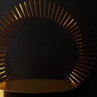 3D rendering Abstract geometry dynamic object with dark background. photo