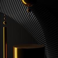 3D rendering Abstract geometry dynamic object with dark background. photo