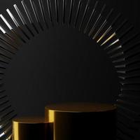 3D rendering Abstract geometry dynamic object with dark background. photo