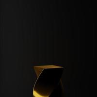 3D rendering Abstract geometry dynamic object with dark background. photo