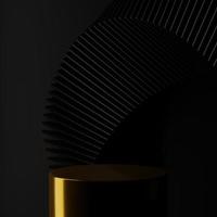 3D rendering Abstract geometry dynamic object with dark background. photo