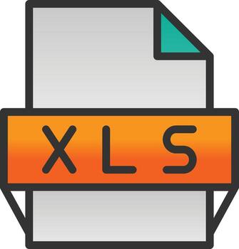 icono de formato de archivo xls vector