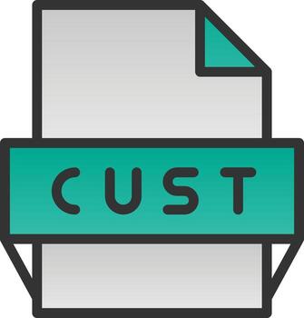 Cust File Format Icon vector
