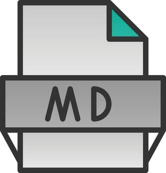 Md File Format Icon vector