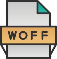 icono de formato de archivo woff vector