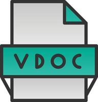 Vdoc File Format Icon vector