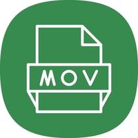 icono de formato de archivo mov vector