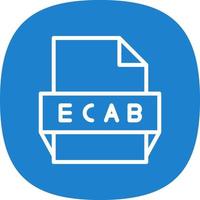 icono de formato de archivo ecab vector