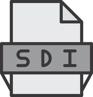 icono de formato de archivo sdi vector