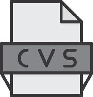 icono de formato de archivo cvs vector