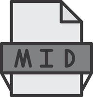 Mid File Format Icon vector
