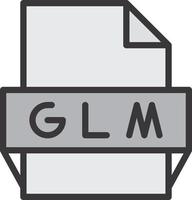 icono de formato de archivo glm vector