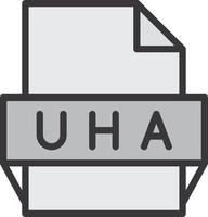 uha icono de formato de archivo vector